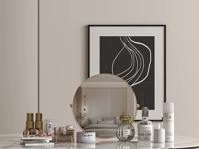 Modern cosmetics skin care mirror 3d model