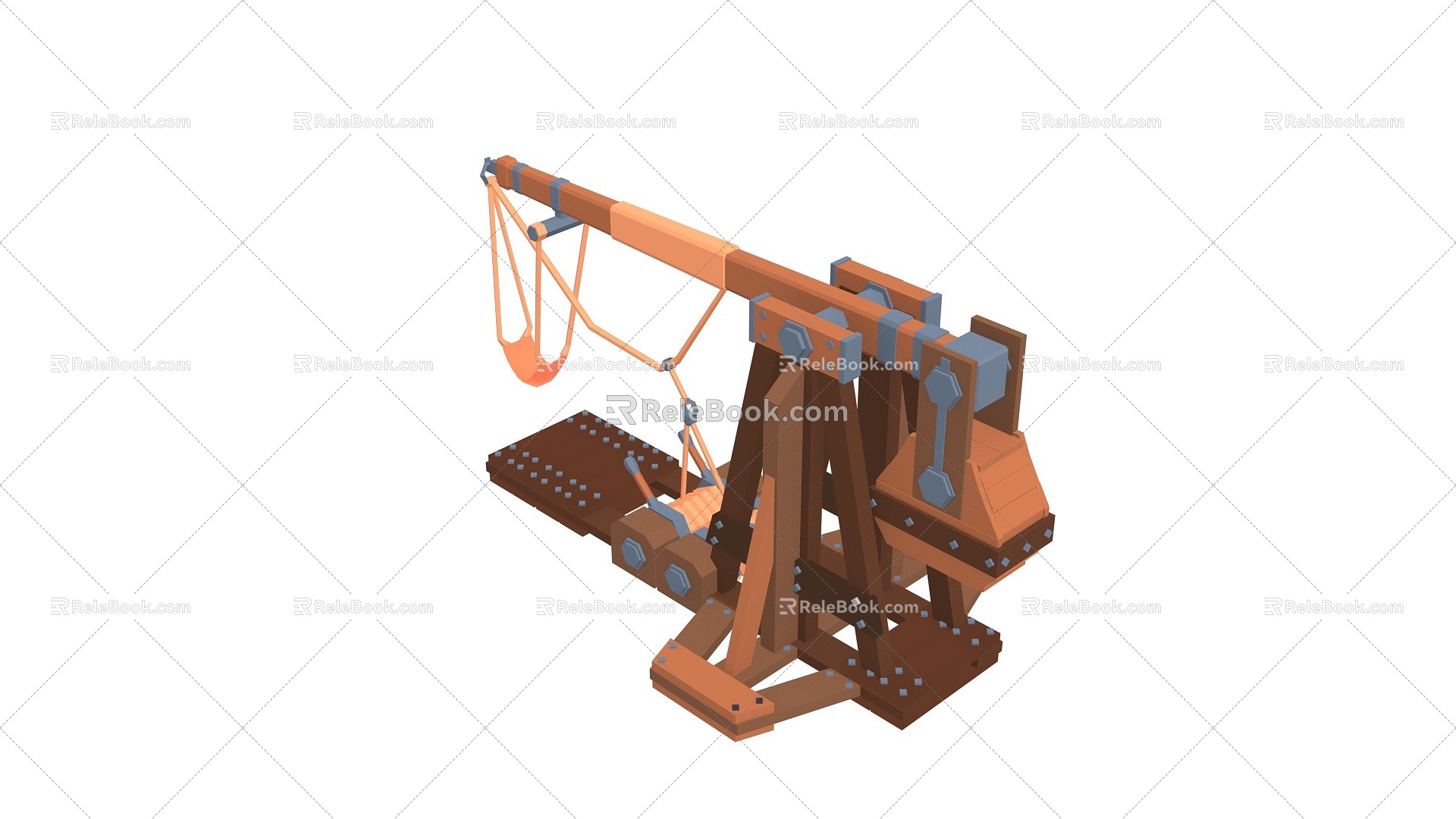 Cartoon stone-throwing machine stone-throwing machine stone-throwing tools siege equipment siege machine war machine ancient chariot medieval stone-throwing machine engineering vehicle 201828 3d model