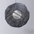 Modern Spherical Chandelier With Perforated Metal Design Intricate Geometric Patterns And Radiant Light Projection