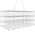 Modern Grid Design Chandelier With Metal Frame And Small Illuminated Bulbs