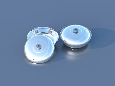 Silver Round Kitchenware Pot Lids With Smooth Metallic Surface For Home Use 3d model