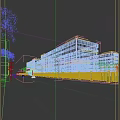 Modern Industrial Factory Building With Glass Curtain Walls Multiple Floors Greenery And Roadside View