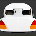 Modern White Car Exterior With Sleek Body Curved Lines And Orange Accents
