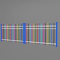 Colorful Fence With Multicolored Vertical Slats Blue Posts And White Rails