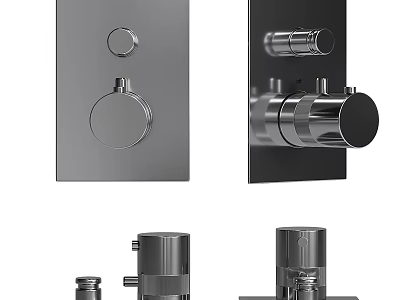 Sleek Contemporary Faucet Design With Chrome Control Knob Spout And Base Components 3d model