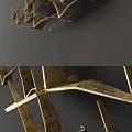Stylish Golden Bird Shaped Wall Decor for Dark Home Background Interior 3d model
