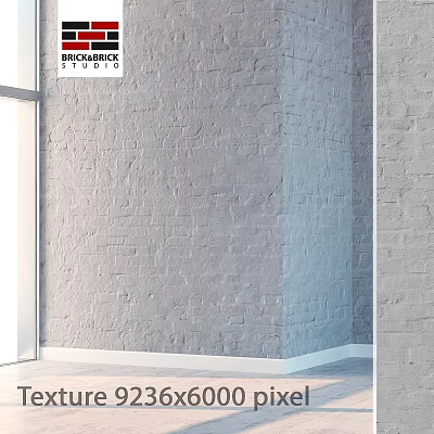 Gray Brick Wall Components for Interior Corner Design With Glass Window 3d model