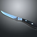 Stainless Steel Blade Kitchen Knife With Black Handle And Rivets