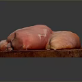 Fresh Raw Chicken Breast Fillets Placed On Wooden Cutting Board For Cooking