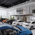 Modern Car Showroom With Various Colored Vehicles And Spacious Bright Interior