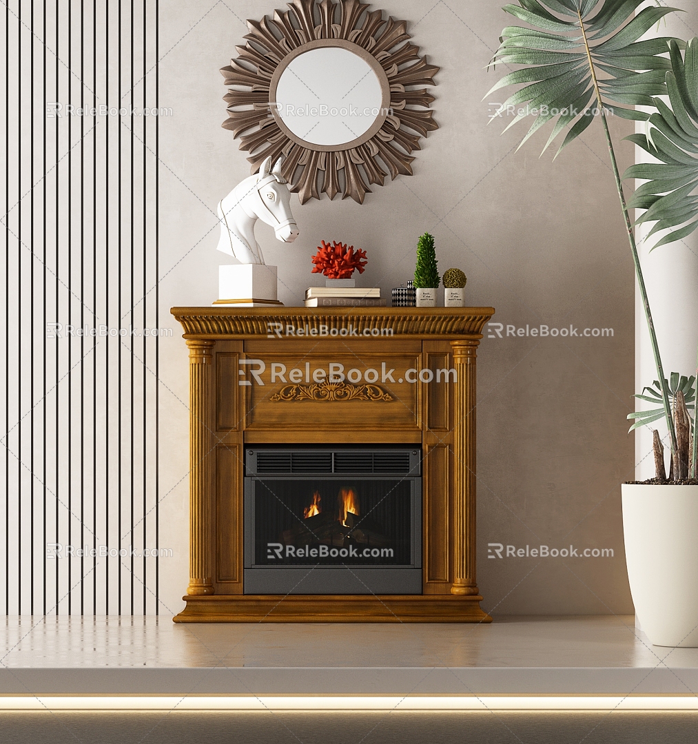 American Fireplace 3d model