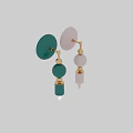 Modern Turquoise And White Wall Lamps With Golden Balls And Transparent Bulbs