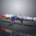Futuristic Sci Fi Weapon With Metallic Body Red Glowing Tips And Solar Panel