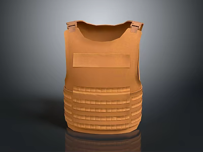 Brown Tactical Vest with Multiple Front Compartments and Adjustable Shoulder Straps 3d model