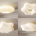 Modern White Ceiling Lights with Various Unique Shapes for Contemporary Interior Design 3d model