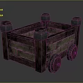 Vintage Wooden Train Carriage With Square Frame And Classic Retro Wheels Design