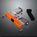 Orange And White Weapon With Pink Accents Batteries And Black Component
