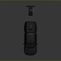 Gray Military Pickup Truck With Roof Mounted Equipment And Rear Deployable Platform