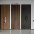 Minotti Chinese Style Solid Wood Wardrobe Doors With Diverse Handle Designs 3d model