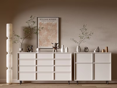 Modern Cream Style Bookcase Whole Cabinet Sideboard Cabinet Balcony Cabinet Storage Cabinet Entrance Cabinet 3d model