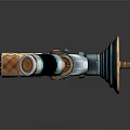 Futuristic Sci Fi Weapon With Metallic Grip And Tech Device Barrel 3d model