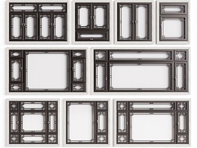 New Chinese-style casement window combination casement window floor-to-ceiling window model