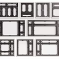 New Chinese-style casement window combination casement window floor-to-ceiling window 3d model