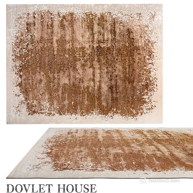 Elegant Square Carpet With Brown Beige Textured Design For Home Interior 3d model 