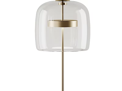 Elegant Modern Table Lamp With Transparent Glass Shade And Gold Metal Support Structure 3d model