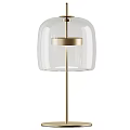 Elegant Modern Table Lamp With Transparent Glass Shade And Gold Metal Support Structure
