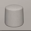 Round Light Beige Sofa Stool With Upholstered Fabric And Modern Design 3d model