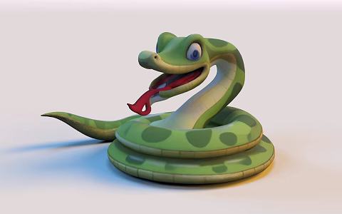 Cute Snake Cute Little Snake Baby Cartoon Snake Expression Bag Snake Furry Snake Gentle Snake Active Snake Smart Snake Fun Snake Toy Snake Ornament 3d model