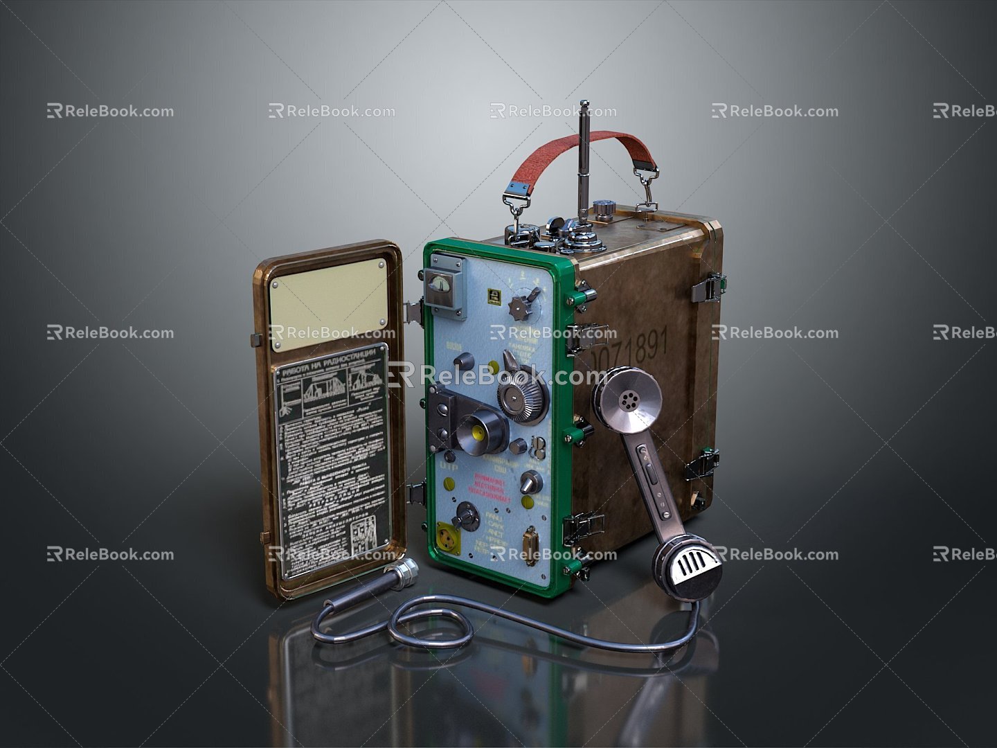 Telegraph transmitter old-fashioned transmitter telephone telegraph old-fashioned telegraph military typewriter 3d model