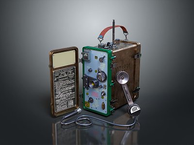 Telegraph transmitter old-fashioned transmitter telephone telegraph old-fashioned telegraph military typewriter 3d model