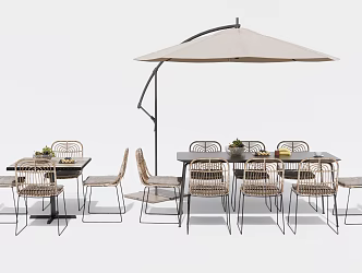 Modern Outdoor Table and Chair Outdoor Leisure Table and Chair 3d model