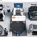 Advanced Industrial Equipment Featuring Robotic Arms Control Consoles And Head Mounted Displays