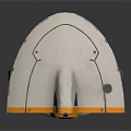 Orange And Gray Mechanical Robot With Hat Like Top Circular Eye And Antenna