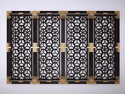New Chinese-style partition screen partition 3d model