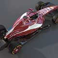 Red Ferrari Formula 1 Car With Racing Design And Sponsor Logos