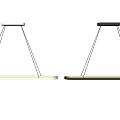 Modern Elongated Pendant Light with Minimalist Metal Frame and Hanging Illuminated Design for Contemporary Spaces