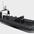 Police Rigid Inflatable Boat With Equipment And Markings
