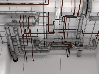 Flue pipe ventilation duct 3d model