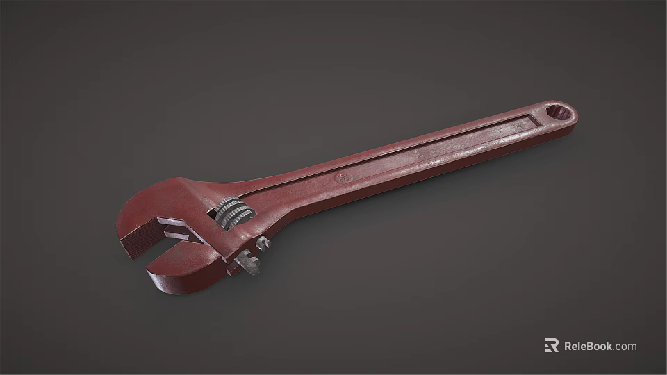 Red Adjustable Wrench Quality Hardware Tool for DIY Home Repair Projects 3d model 