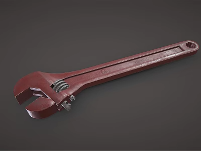 Red Adjustable Wrench Quality Hardware Tool for DIY Home Repair Projects 3d model