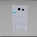 White Control Panel With Various Buttons Screens And Bottom Switches 3d model