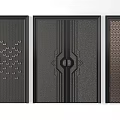 Different Modern Security Doors With Geometric Patterns And Textured Panels 3d model