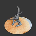 Game And Movie Dinosaur Character With Open Mouth Fierce Posture Sharp Teeth