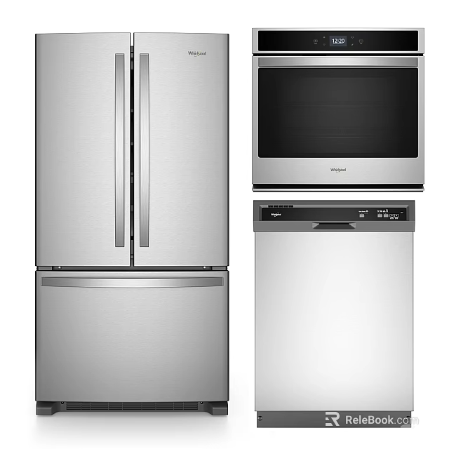 Stainless Steel Refrigerator And Freezer Modern Design Home Kitchen Appliances 3d model 