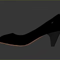Stylish Black Leather High Heel Shoes With Pink Sole Edge And Stiletto Heel Design