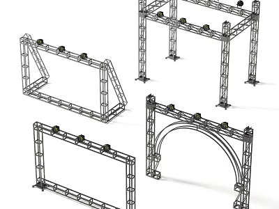 Metal Stage Truss Structures in Various Shapes for Event Lighting Setup 3d model